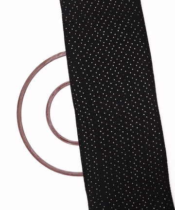 Black Colour Georgette Sequin Embroidery Fabric ( 2 Meter )